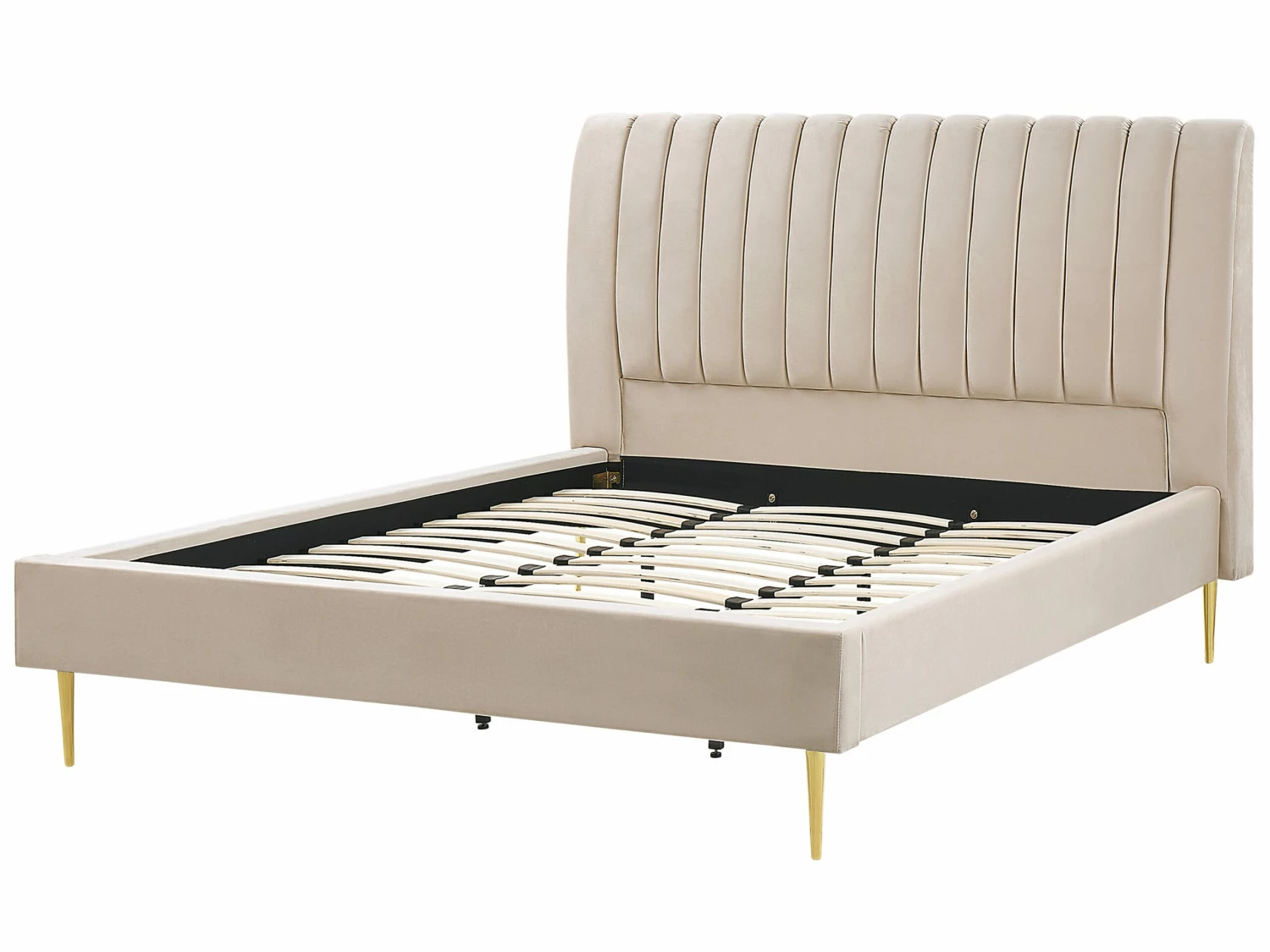Bed Fluweel Beige In Diverse Formaten MARVILLE - Afbeelding 3