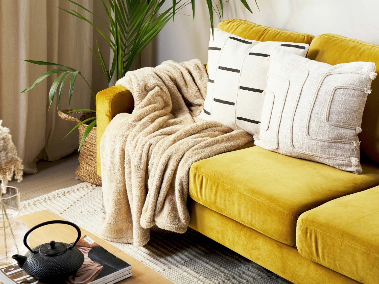 Deken Zandbeige 125 X 150 Cm NAMDU - Afbeelding 2