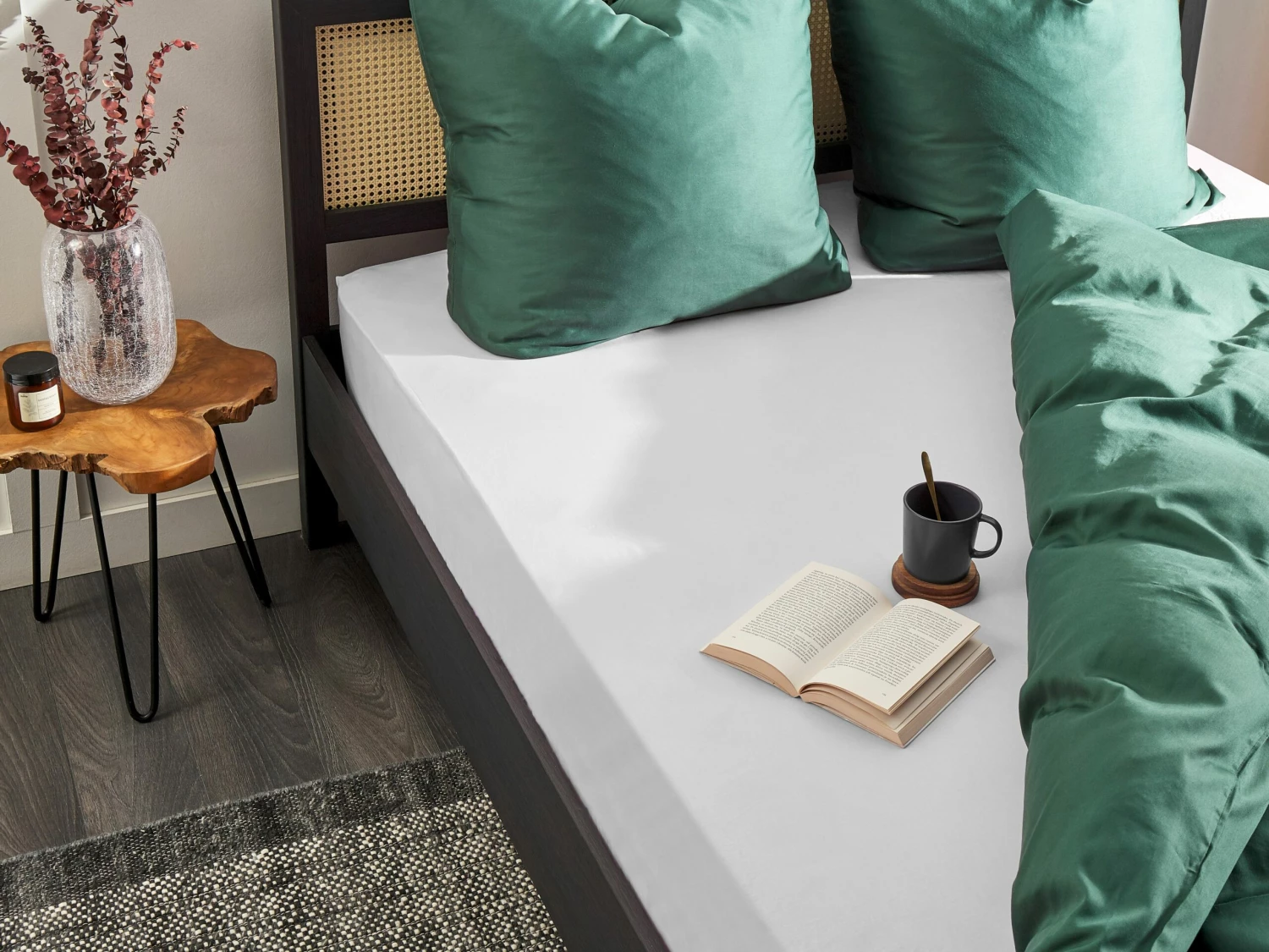 Hoeslaken Katoen Wit JANBU Verschillende Maten - Afbeelding 2