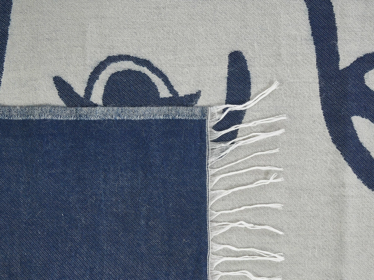 Deken Beige/blauw 130 X 170 Cm HALEDE 5 Deken Beige/blauw 130 X 170 Cm HALEDE - Afbeelding 5