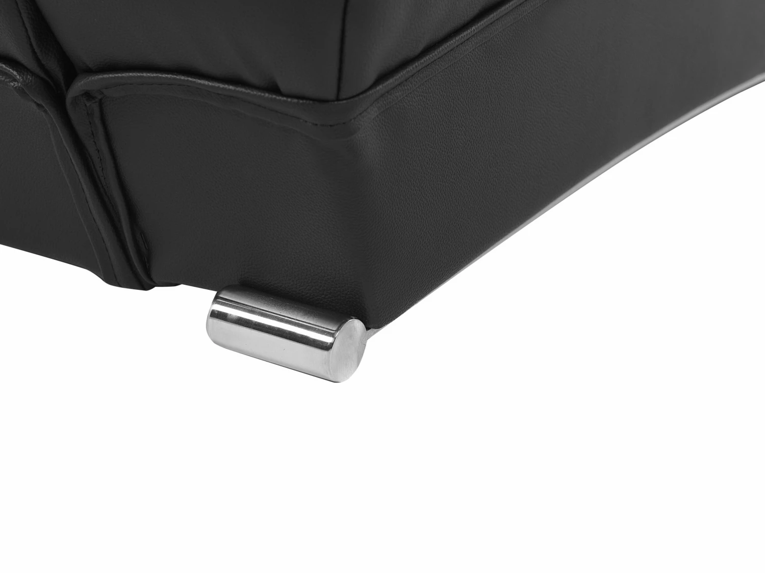 Bed Leer Zwart In Diverse Formaten LILLE - Afbeelding 6